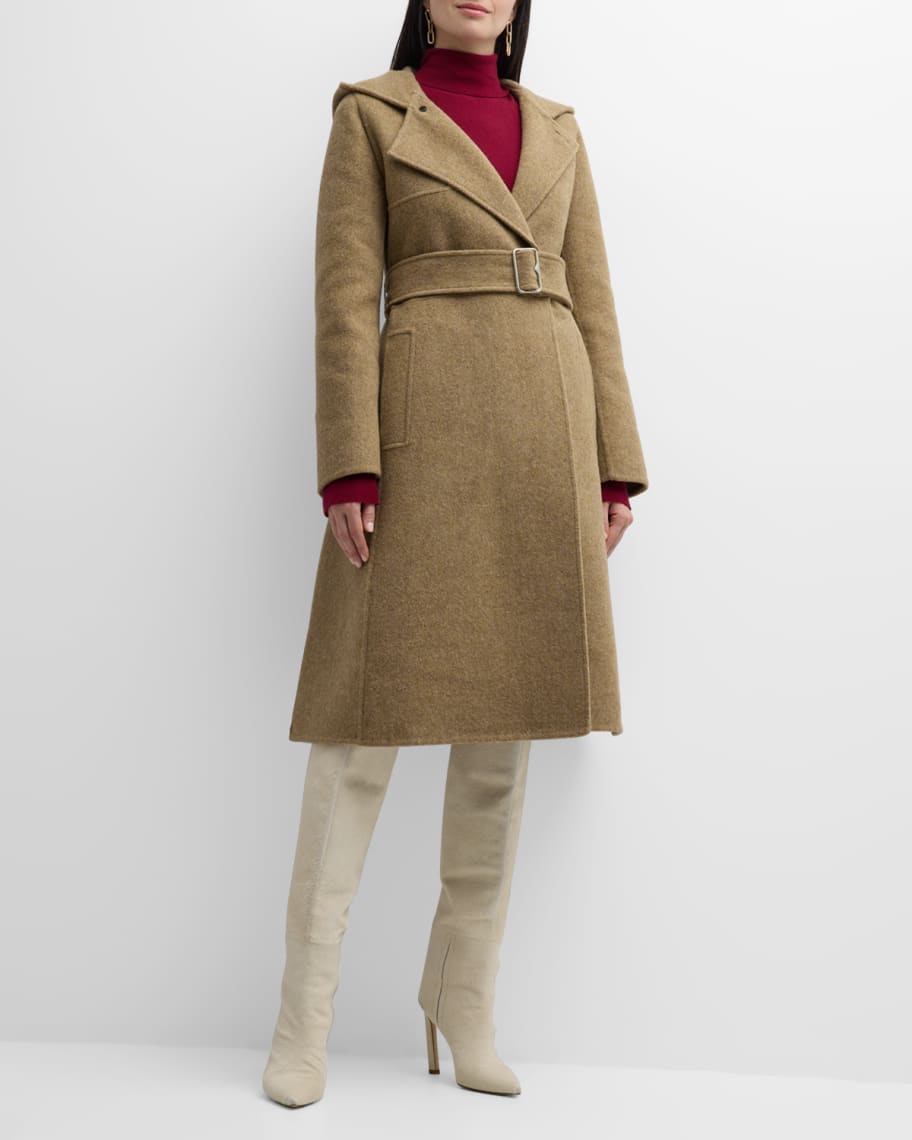 Image 2 of 6: Cashmere and Wool Hooded Coat