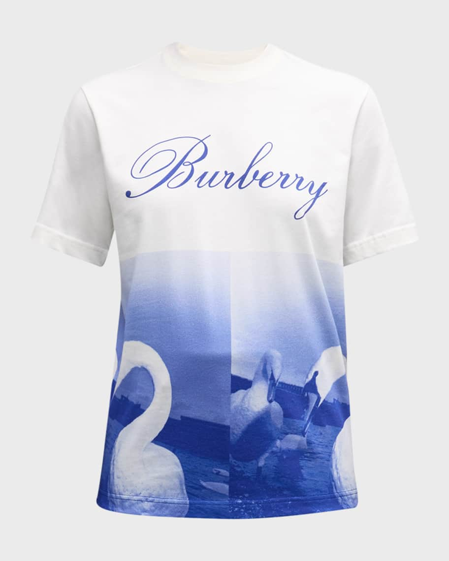 Burberry Blue amp; Red Swan T-Shirt