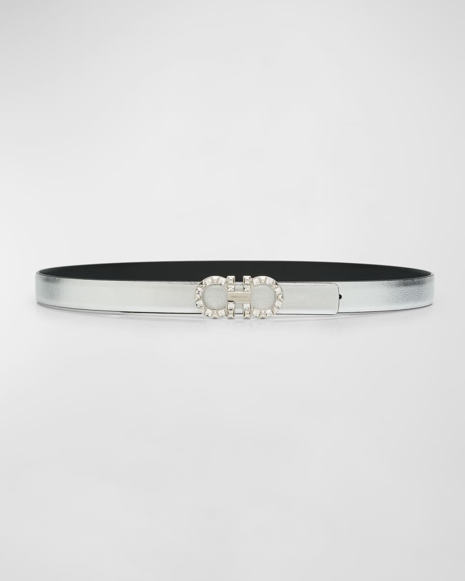 Ferragamo New Gancini Crystal Leather Belt | Neiman Marcus