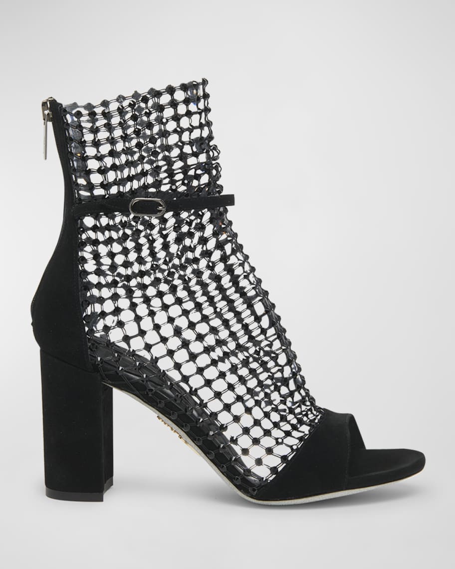 Image 1 of 6: Galaxia Crystal Net Block-Heel Sandals