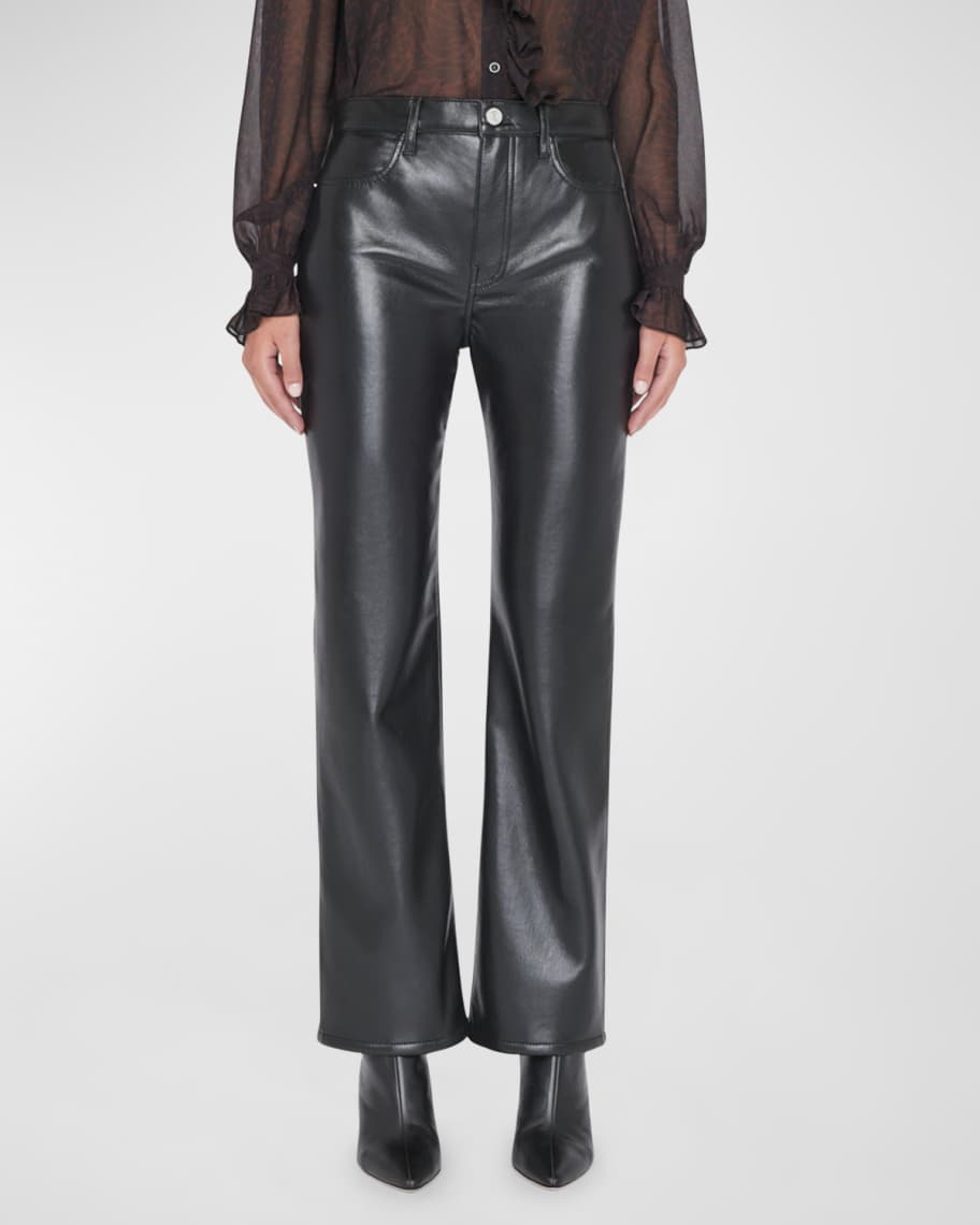 FRAME Le Jane Crop Recycled Leather Pants | Neiman Marcus