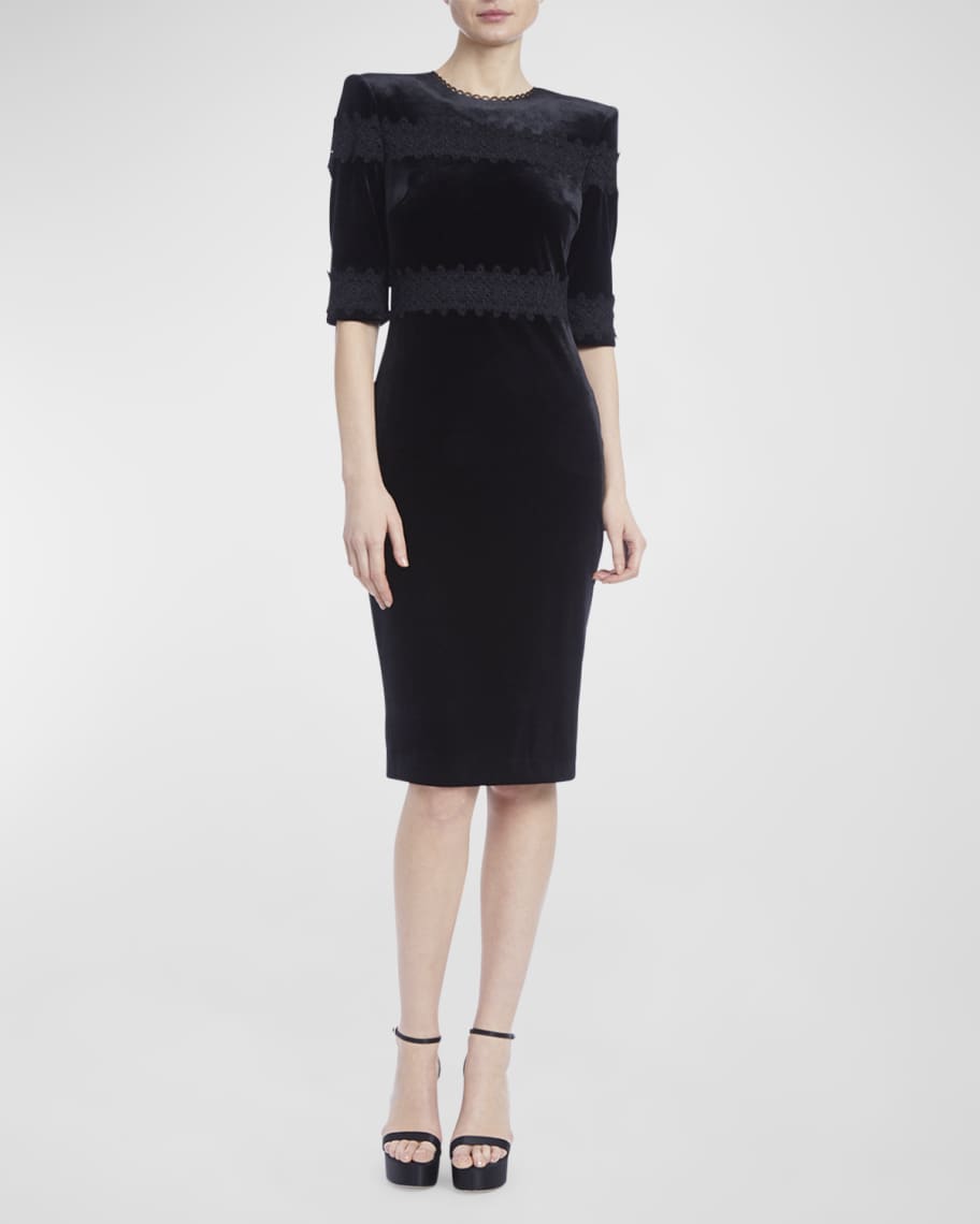 badgley mischka lilac tie neck sheath