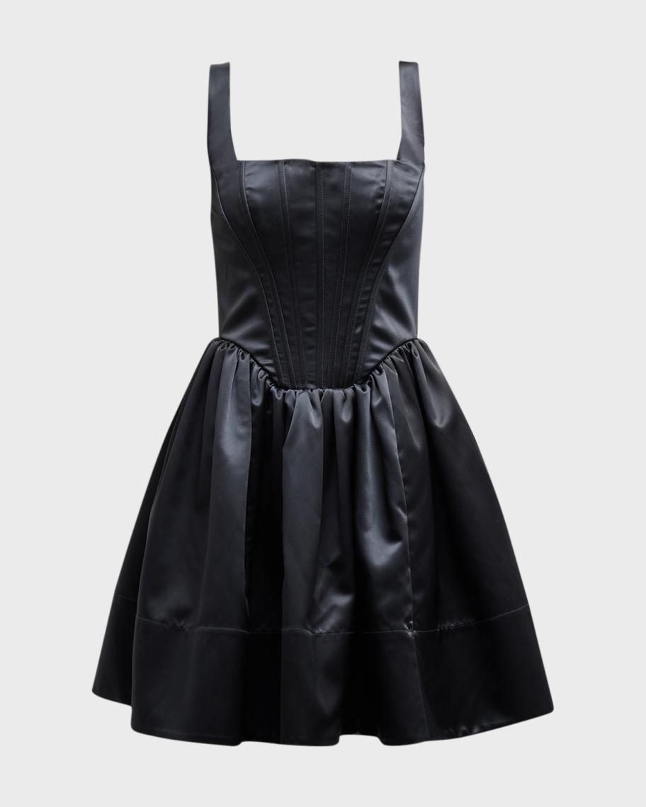 staud corset mini dress STAUD Landscape Fit & Flare Corset Mini Dress
