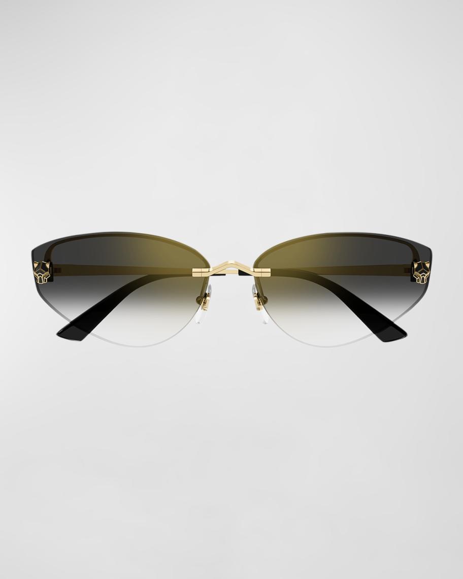 Cartier Panthère Rimless Metal Alloy Cat-Eye Sunglasses  display picture 1