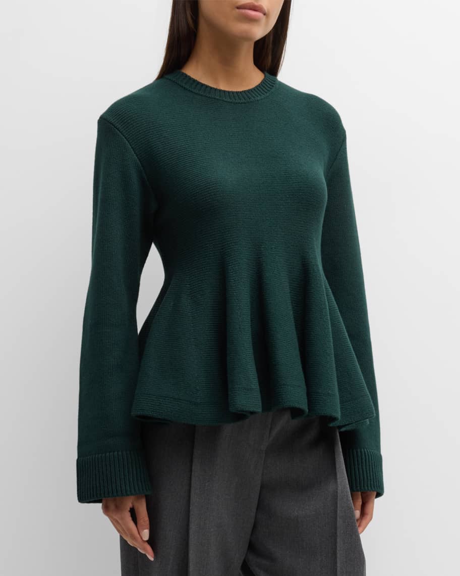 ADEAM Wendy Knit Peplum Sweater | Neiman Marcus