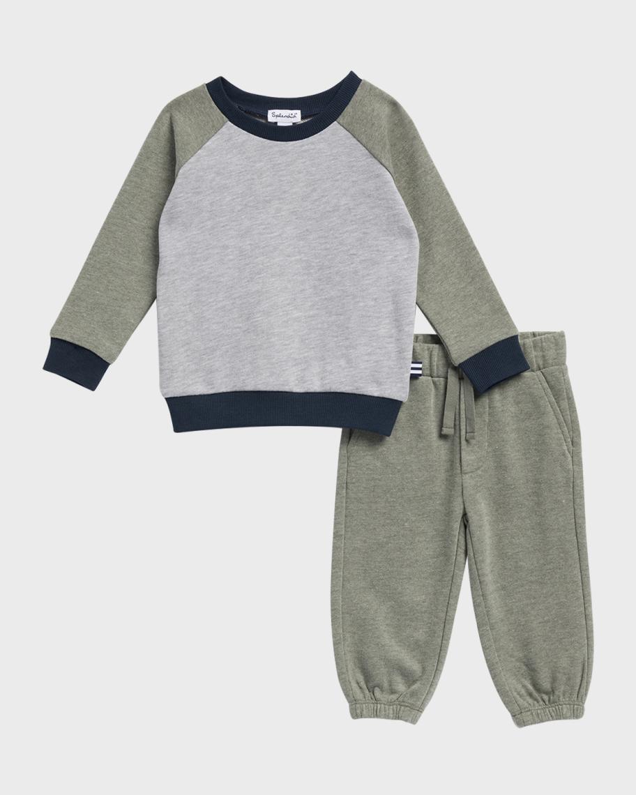 Splendid Boy's Color Block Sweatshirt & Pants Set, Size 2-4 | Neiman Marcus