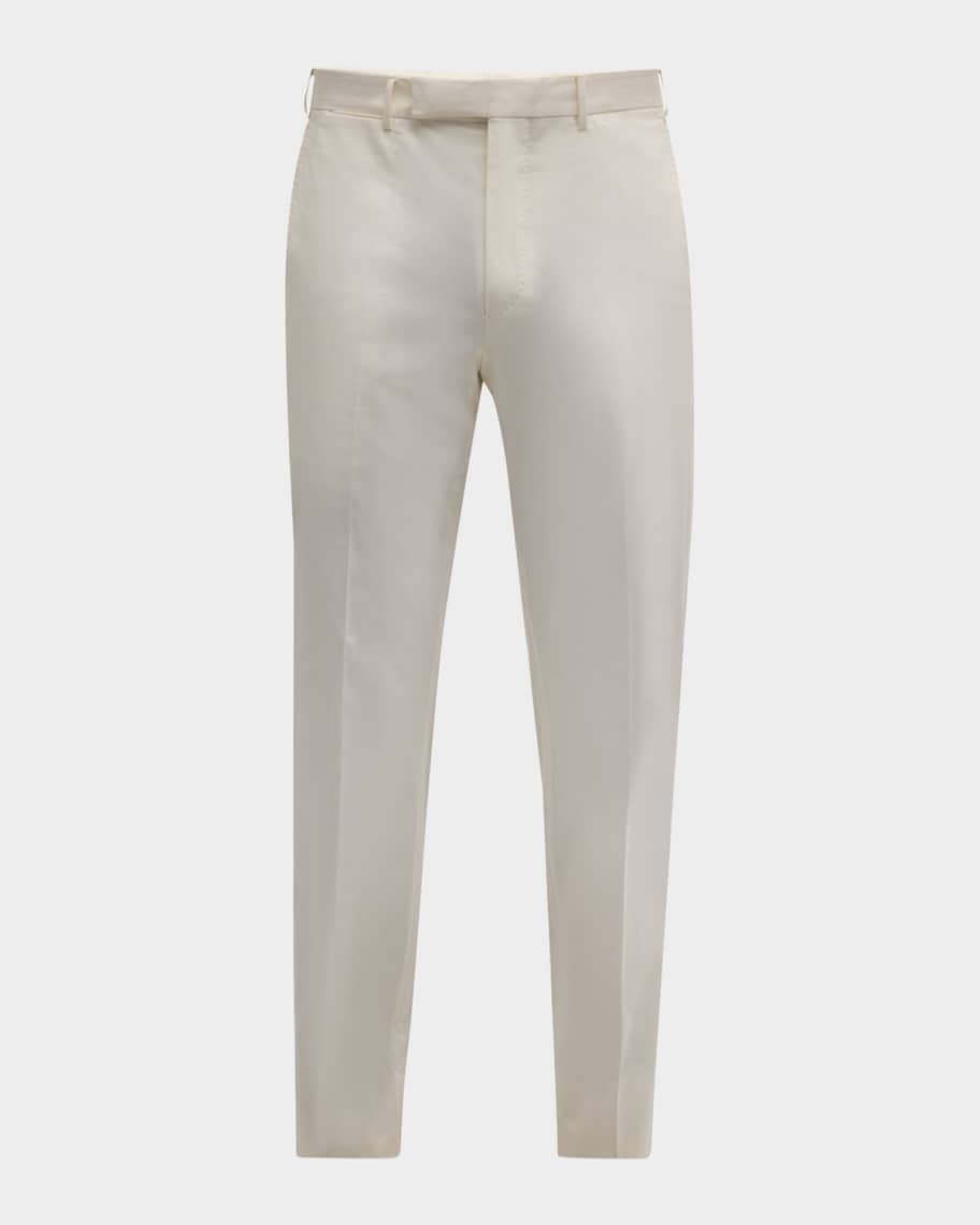 Zegna Men's Premium Cotton Pants Beige