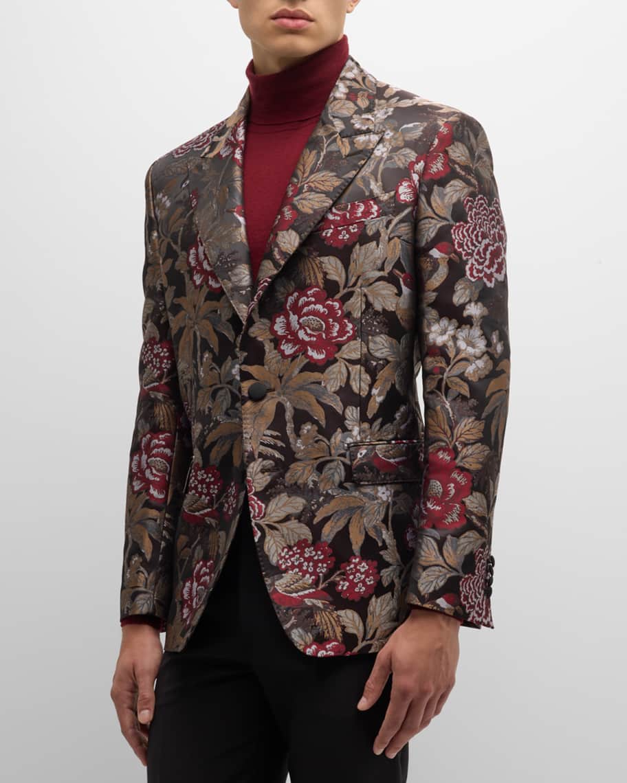 Etro Men's Floral Jacquard Tuxedo Jacket | Neiman Marcus