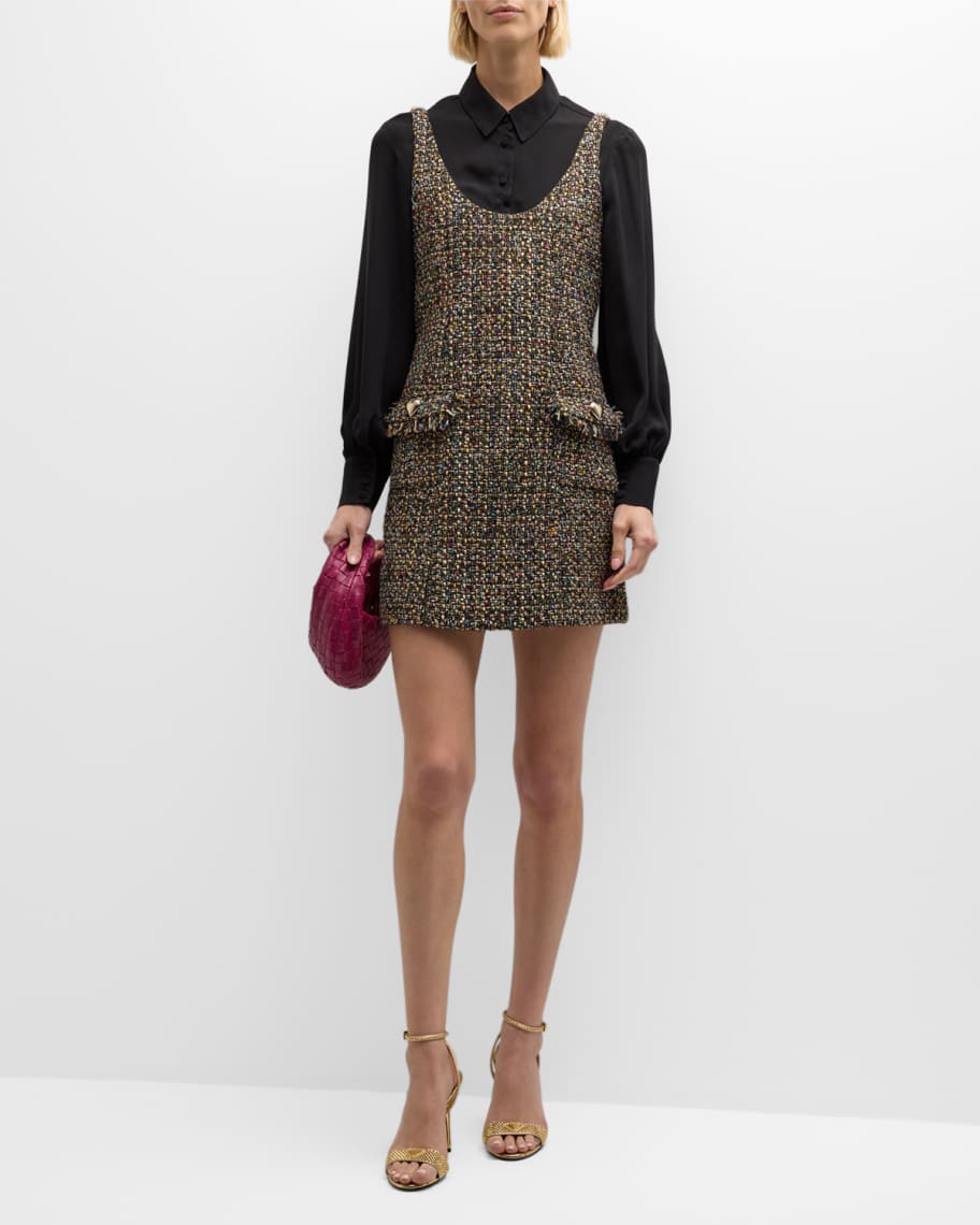 Kristiina Plus Size Chanel-Esque Tweed Jacket And Mini Skirt Set