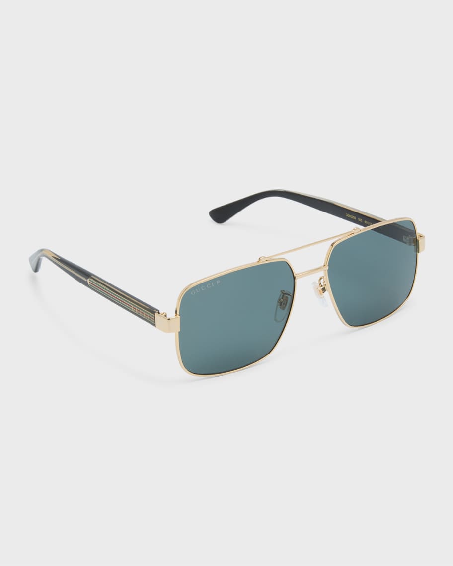 Gucci Men's GG0529Sm Double-Bridge Aviator Sunglasses | Neiman Marcus