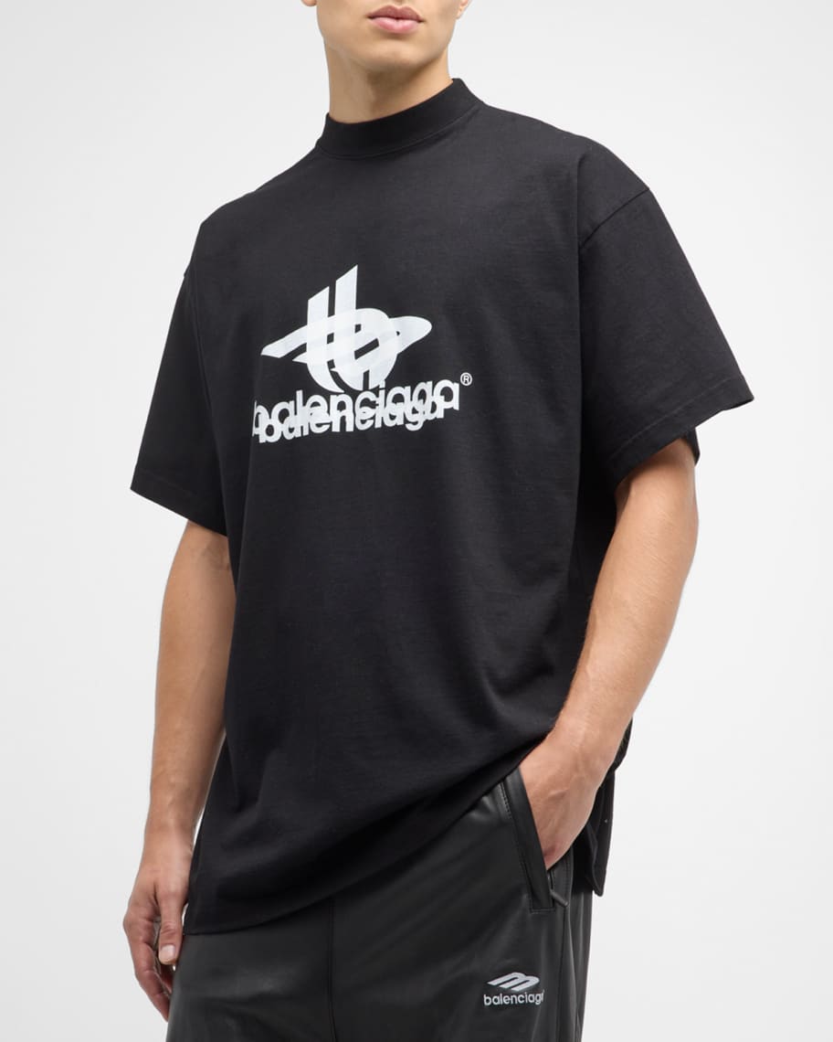 Balenciaga Men's Layered Sports T Shirt Oversized | Neiman Marcus