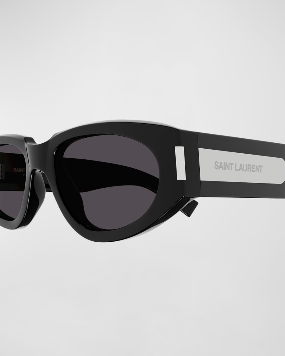 Image 2 of 3: Engraved Logo Acetate Oval Sunglasses