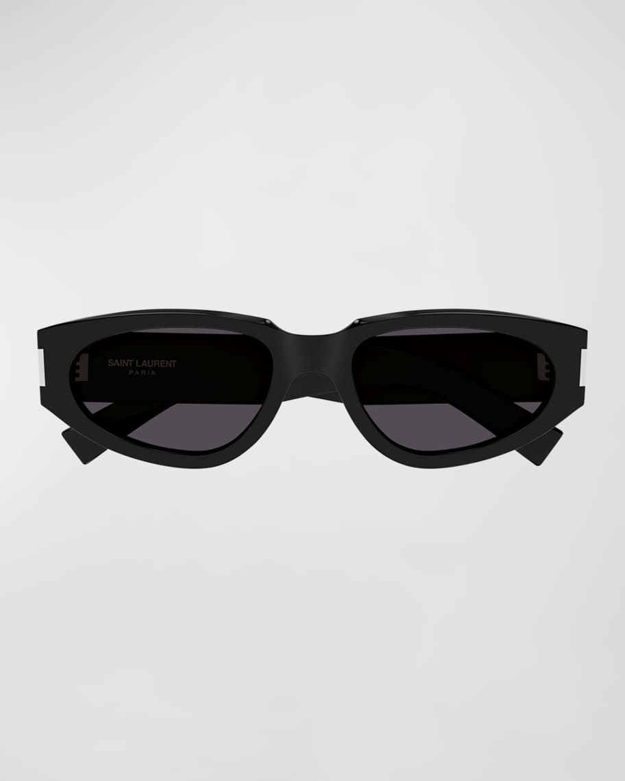 Image 3 of 3: Engraved Logo Acetate Oval Sunglasses