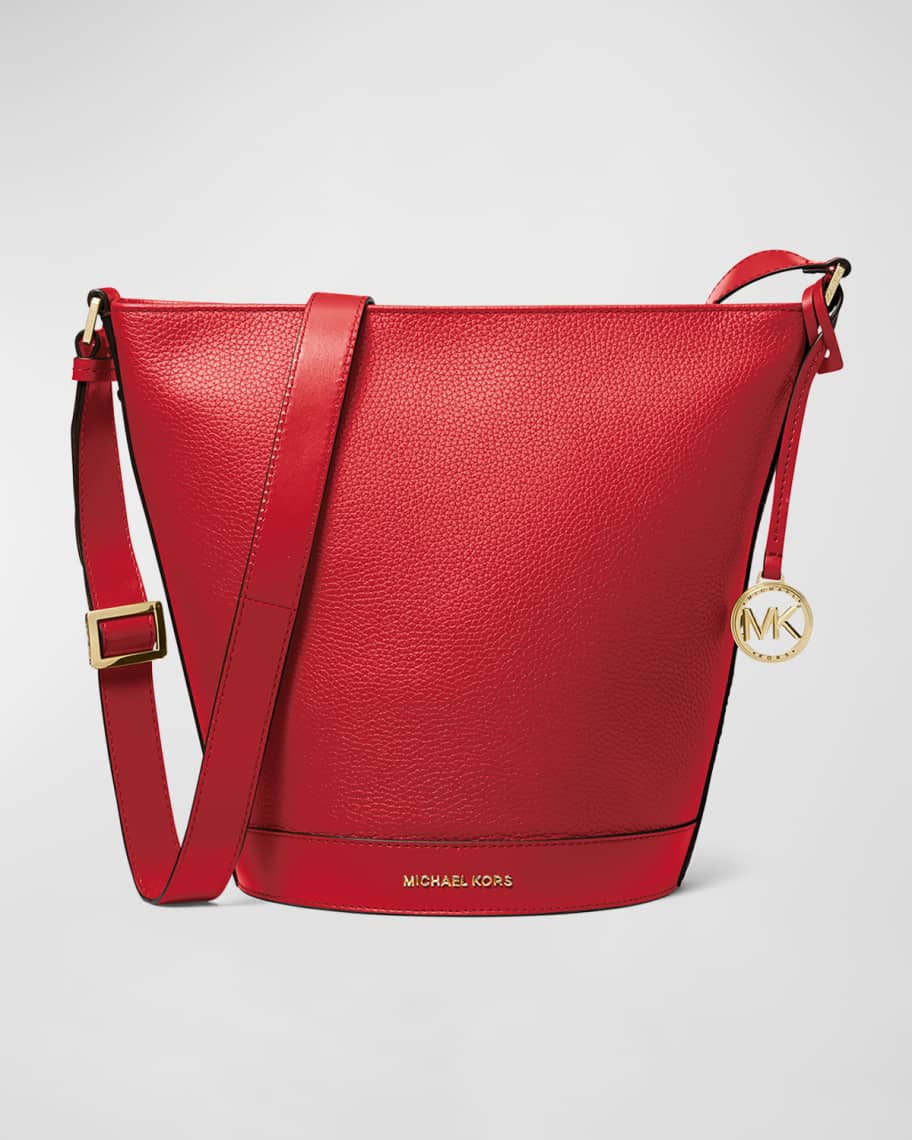 Image 1 of 3: Medium Zip Leather Bucket Bag