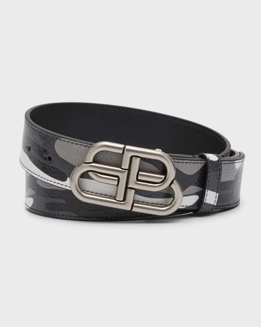 Balenciaga BB Large Belt Camo Print | Neiman Marcus