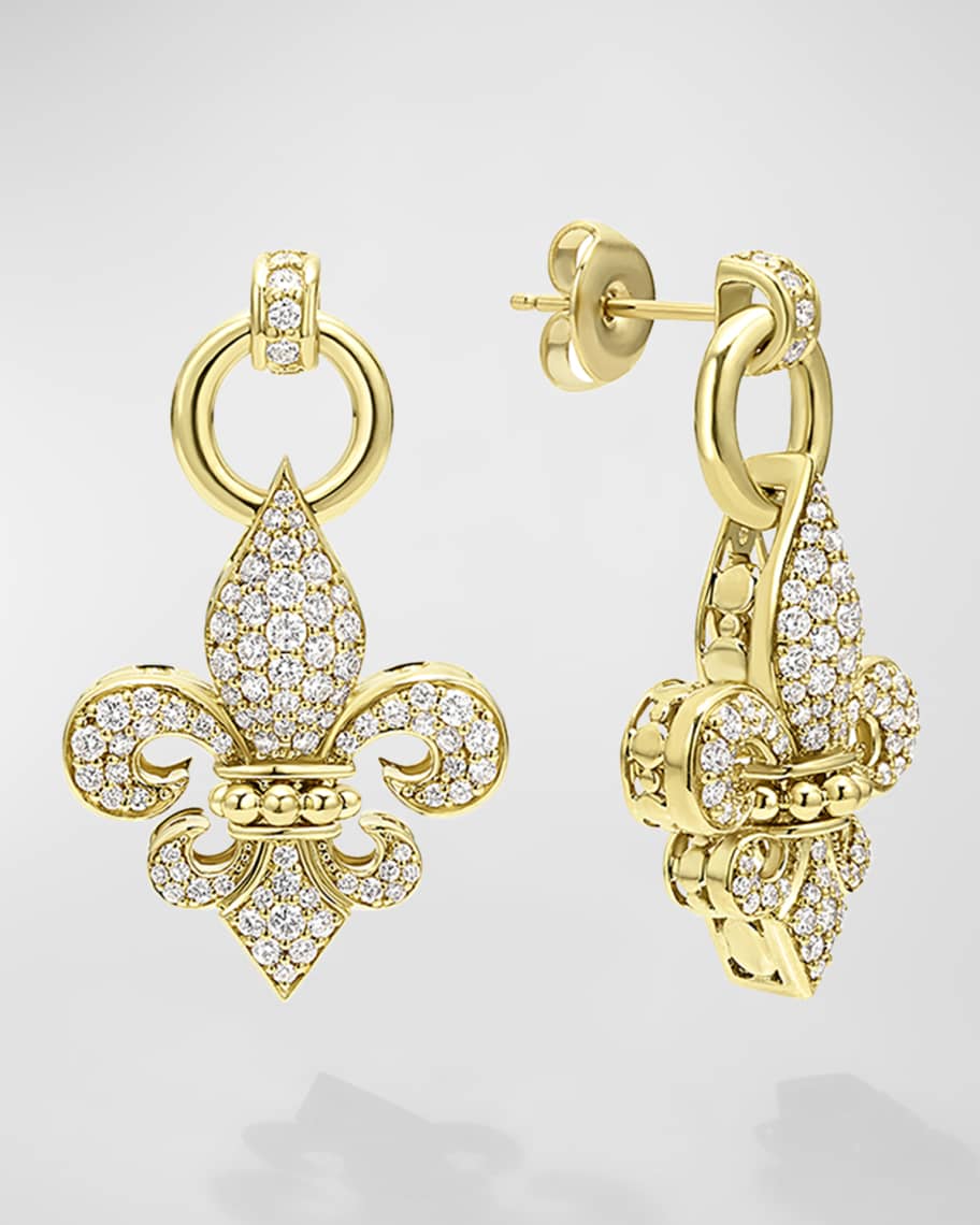 Louis Vuitton Sparkly Triple Fleur Earrings
