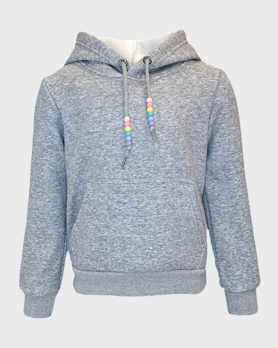 Lola + The Boys Girl's Crystal Rainbow Rain Hoodie, Size 2