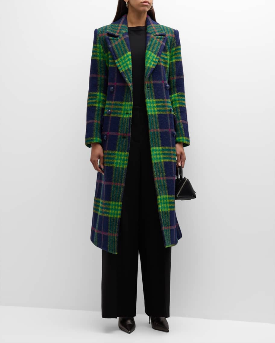Venus belted plaid coat store