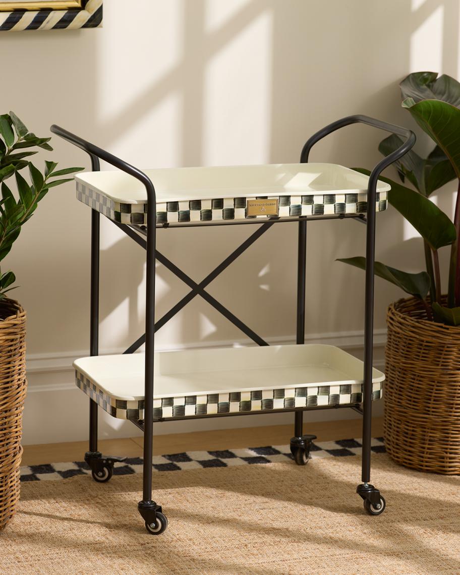 MacKenzie-Childs Courtly Check 2-Tier Kitchen Cart | Neiman Marcus