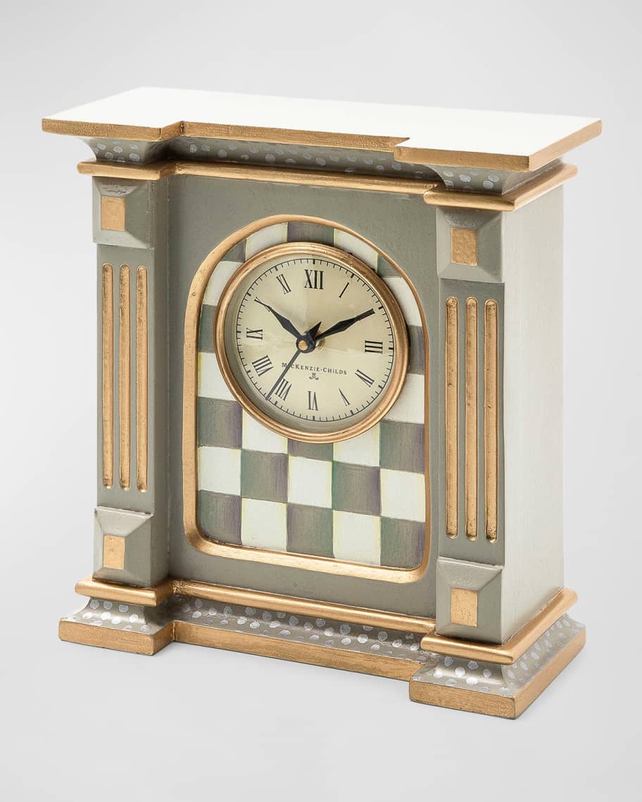 MacKenzie-Childs Sterling Check Mantel Clock | Neiman Marcus