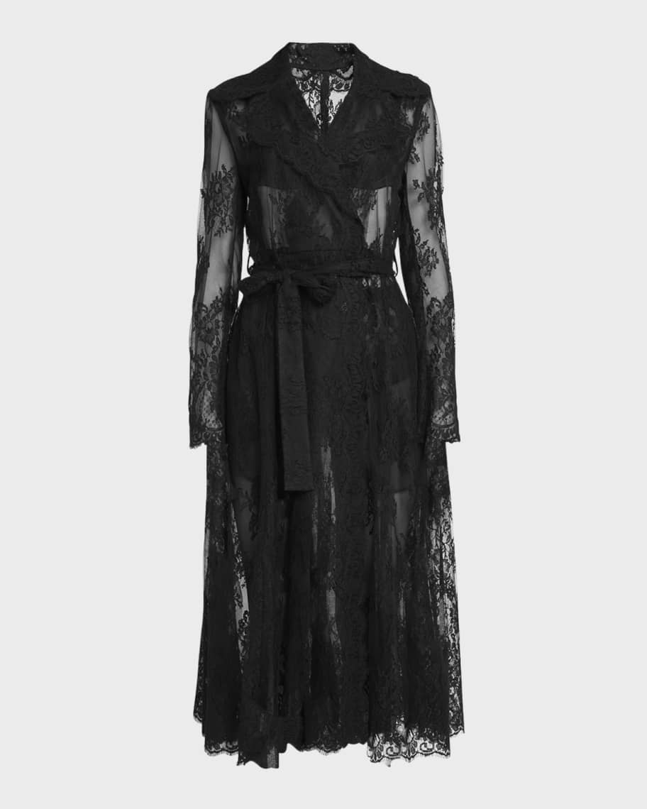 Dolce&Gabbana Chantilly Lace Unlined Trench Coat | Neiman Marcus