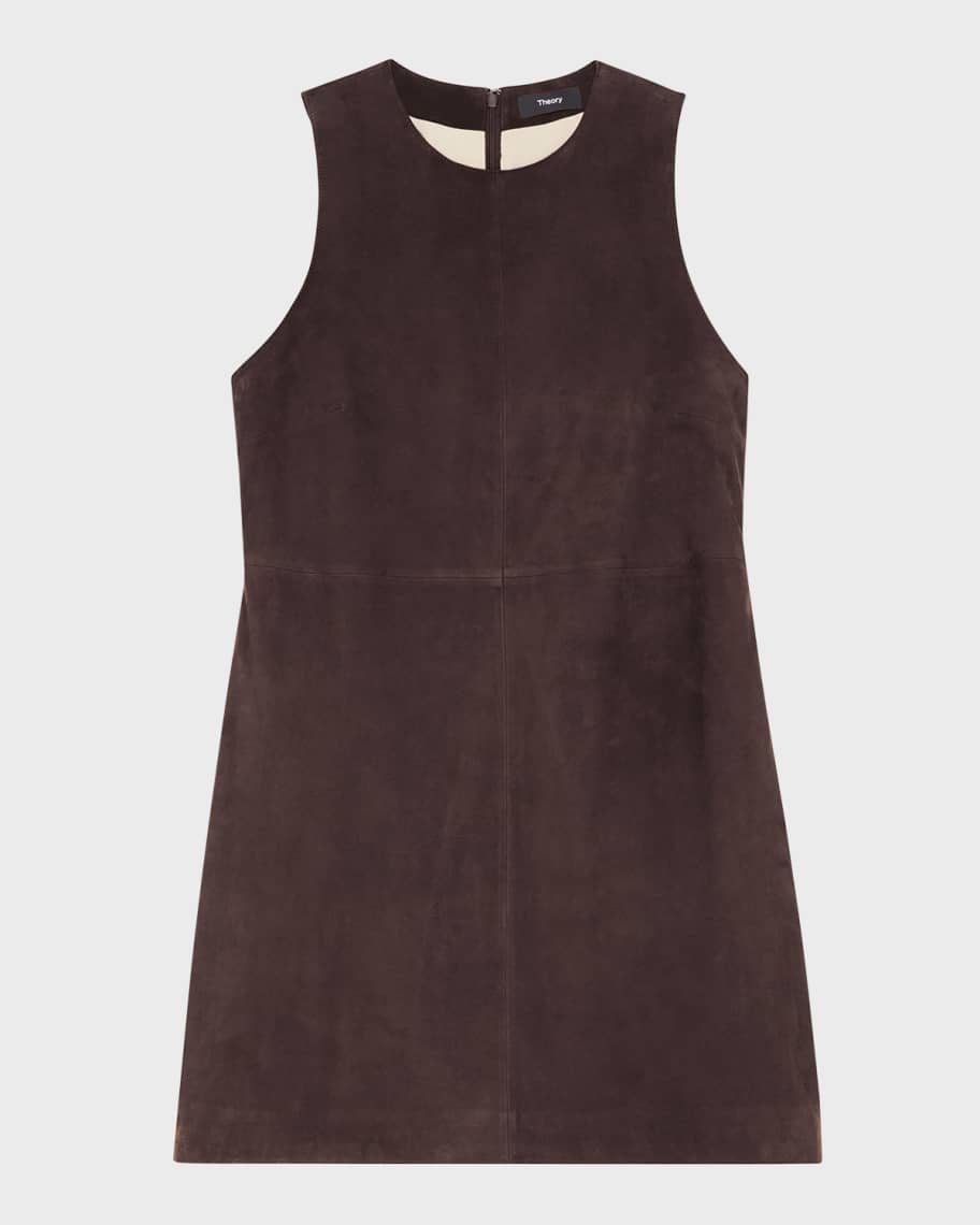Image 1 of 5: Reece Suede Sleeveless Shift Mini Dress