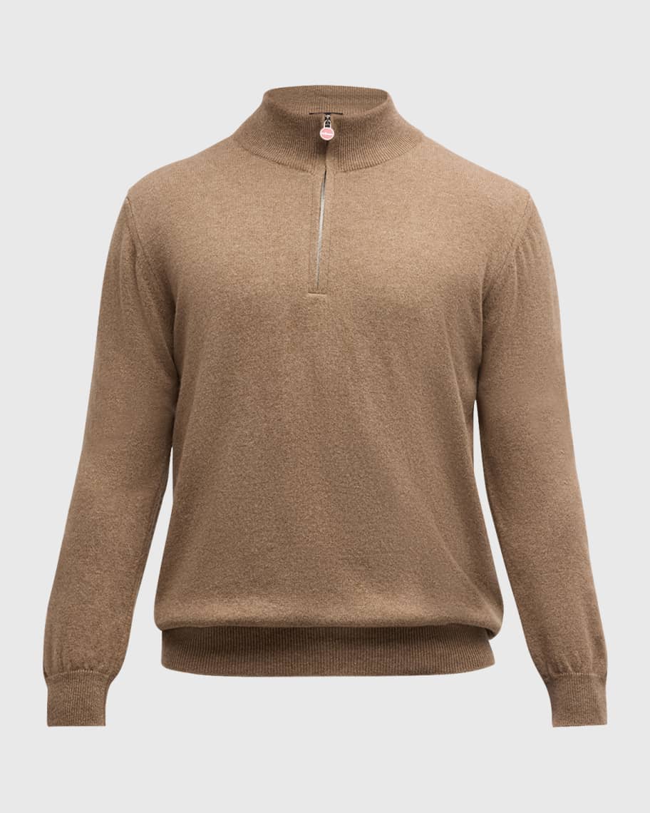 Kiton Men's Cashmere QuarterZip Sweater Neiman Marcus