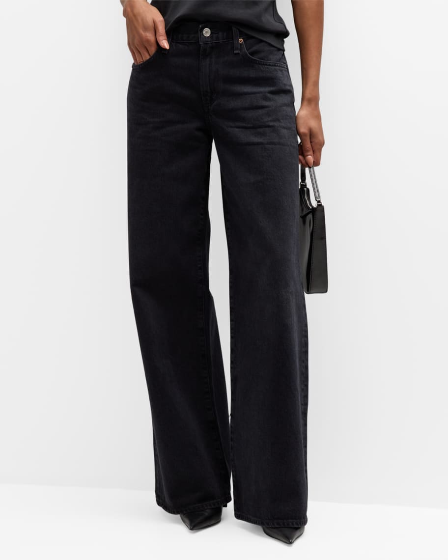 Image 1 of 6: Clara Low-Rise Baggy Flare Jeans