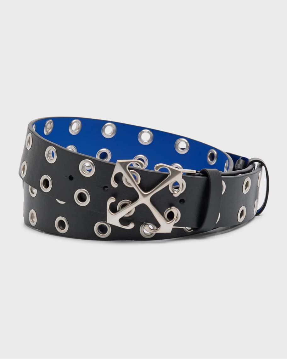 Off-White c/o Virgil Abloh Arrow Buckle Leather Belt in Blue for Men