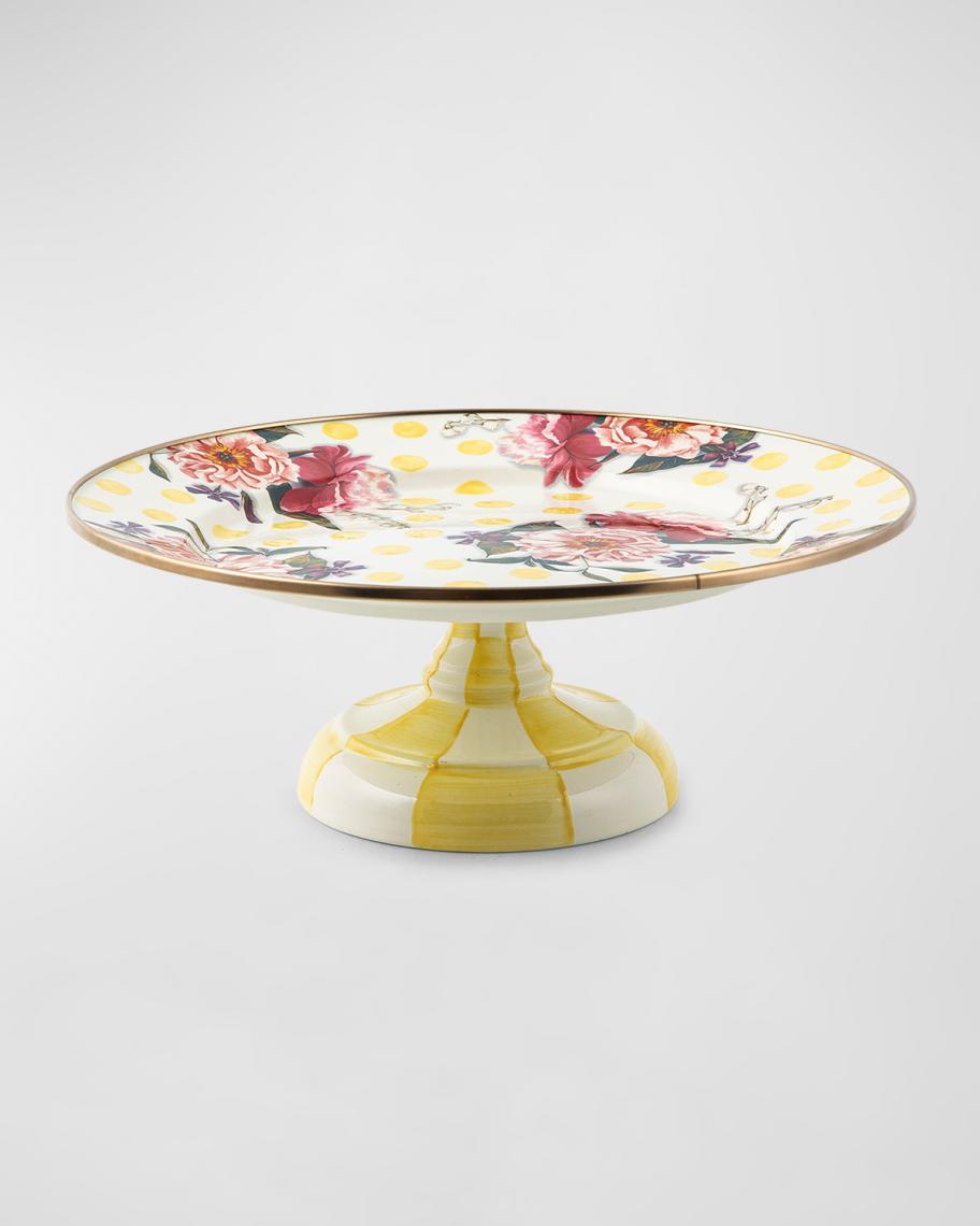 MacKenzie-Childs Wildflowers Enamel Small Pedestal Platter