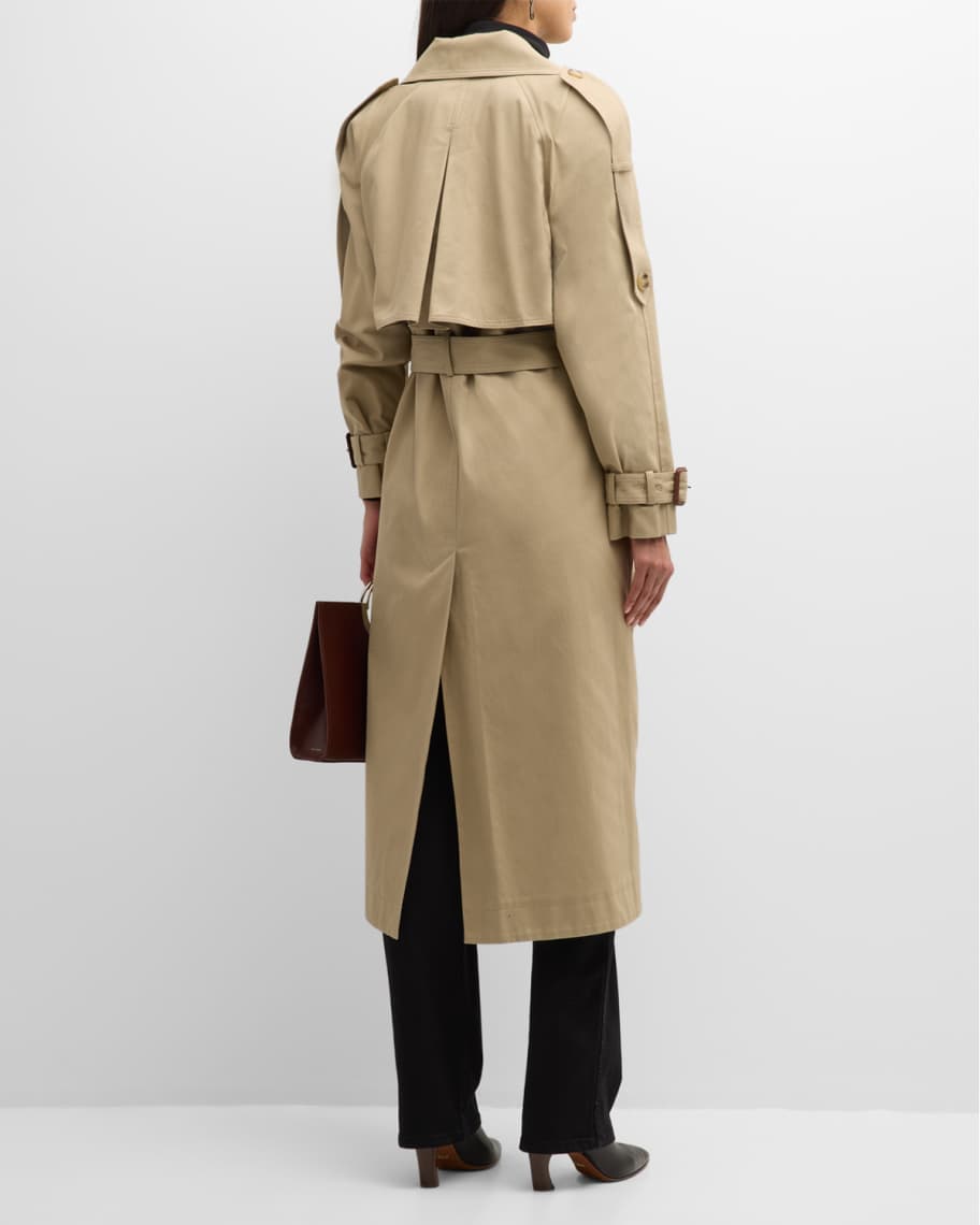 Image 3 of 6: Cambre Belted Double-Breasted Trench Coat