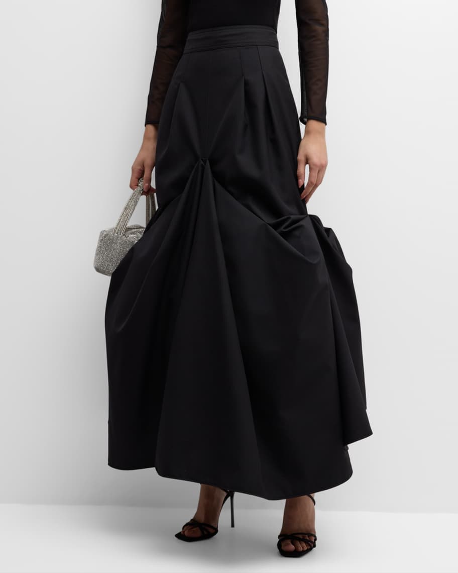 CHRISTOPHER JOHN ROGERS Tucked Trumpet Maxi Skirt | Neiman Marcus