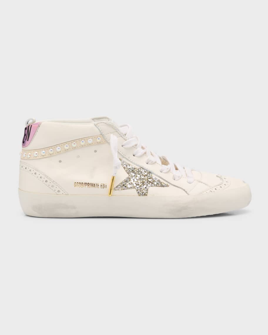 Golden Goose Midstar Leather Pearly WingTip Sneakers Neiman Marcus