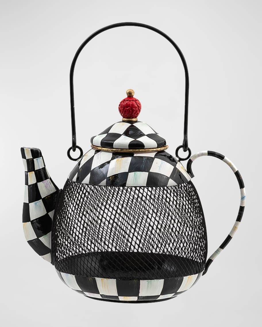 MacKenzie Childs Courtly Check Teapot Bird Feeder Neiman Marcus
