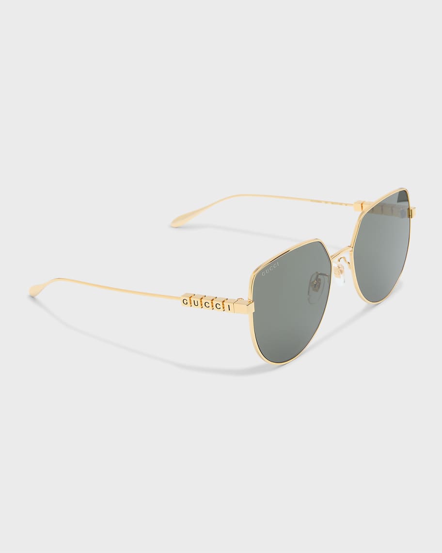 Gucci Logo Metal Butterfly Sunglasses | Neiman Marcus