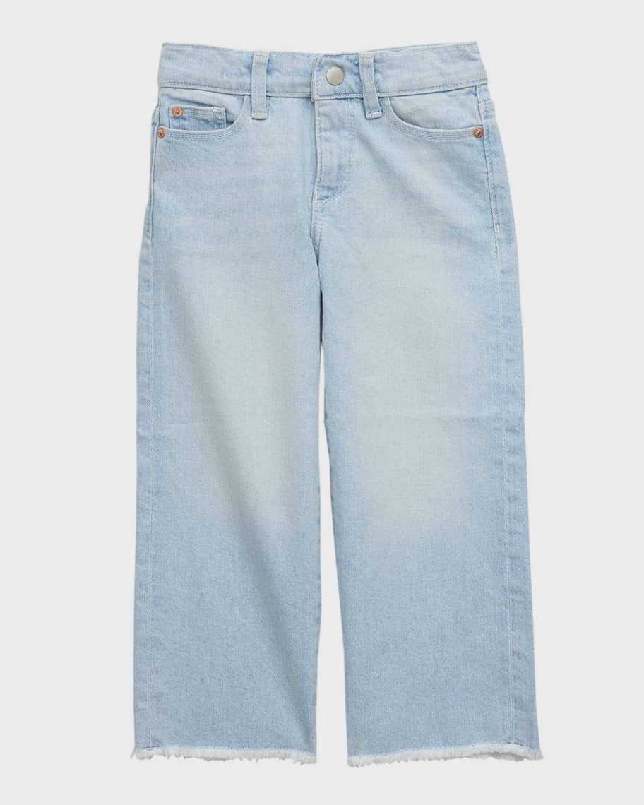 order Y4 ♡ W5 DL1961 Girl's Lily Wide Leg Raw Edge Hem Jeans, Size 2-6