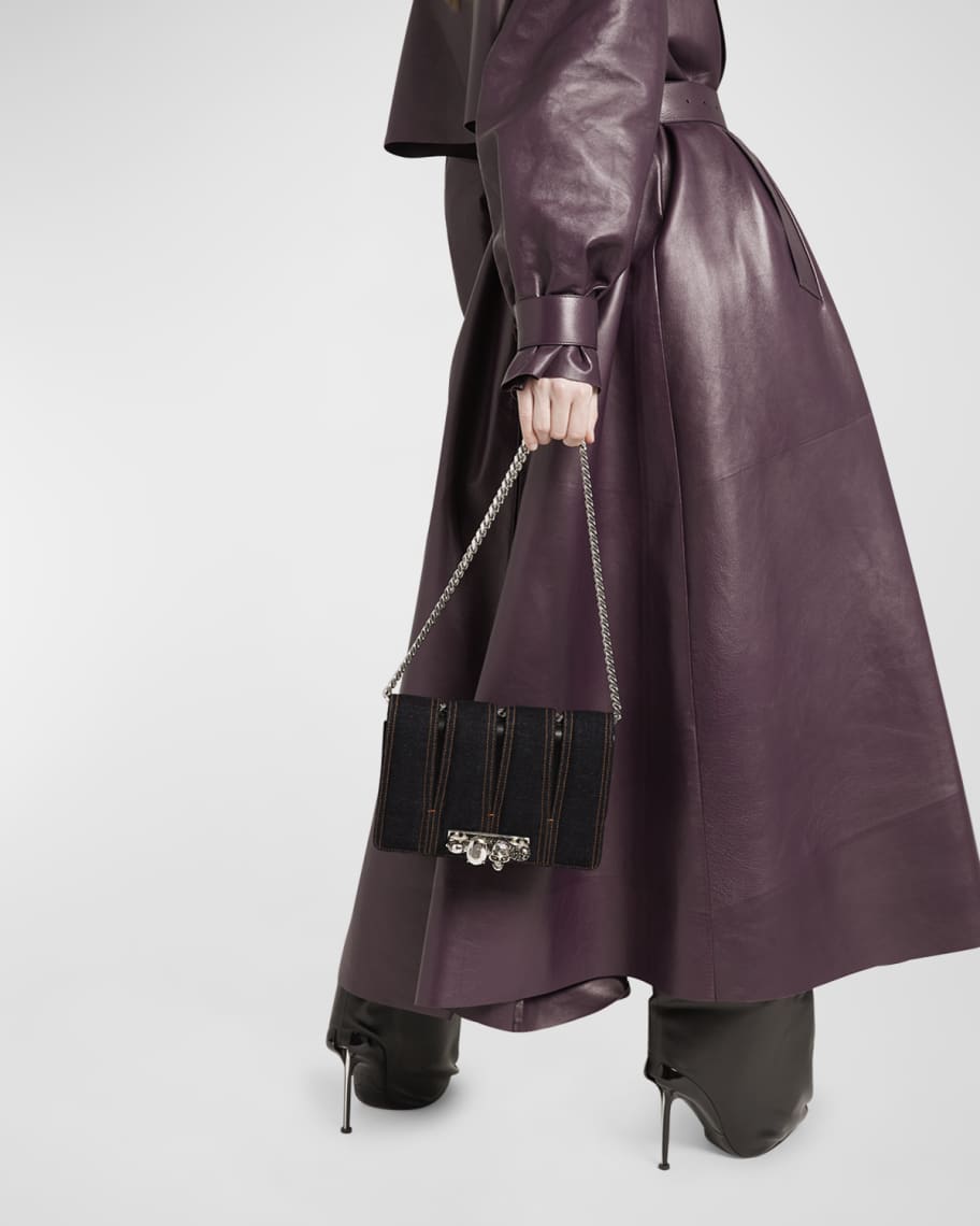 Image 2 of 6: The Slash Denim Chain Shoulder Bag