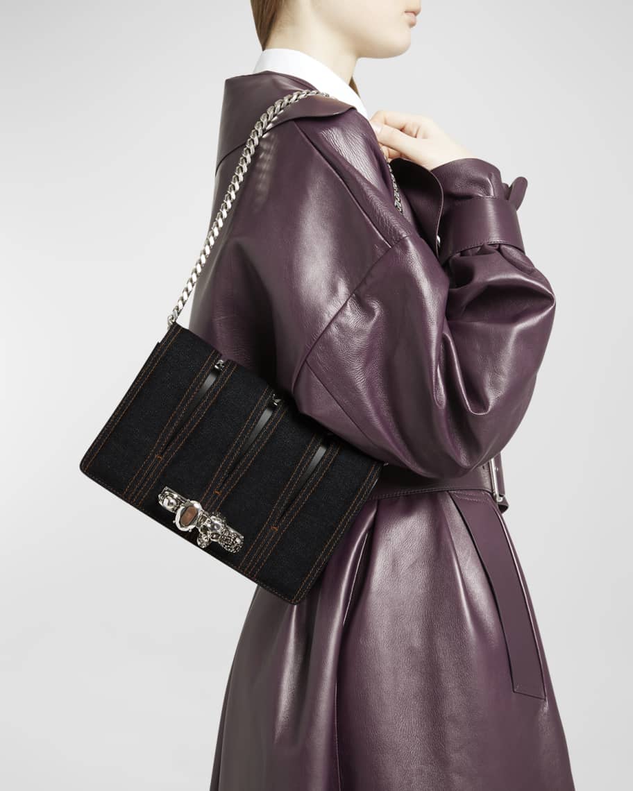 Image 3 of 6: The Slash Denim Chain Shoulder Bag