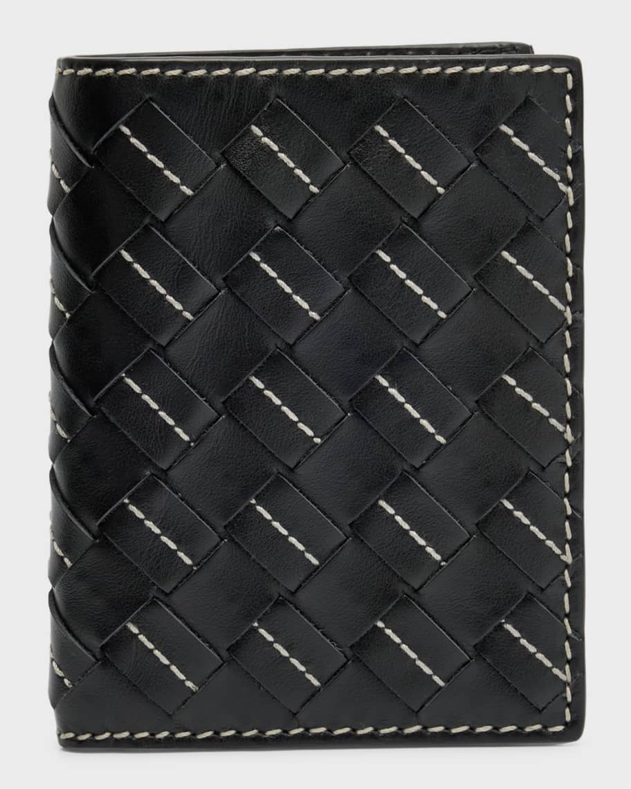 Bottega Veneta Men's Intrecciato 15 Avenue Stitch Bifold