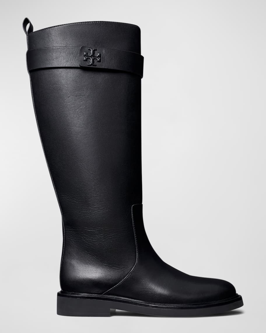 【残りわずか】★TORY BURCH DOUBLE T LUG BOOT★レザー Tory Burch Double T Leather Tall Utility Boots | Neiman Marcus