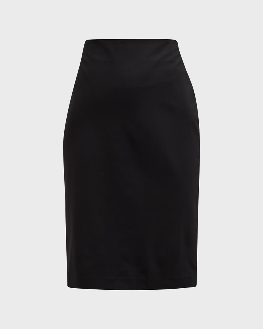 Image 1 of 6: Stretch Wool Short Pencil Skirt