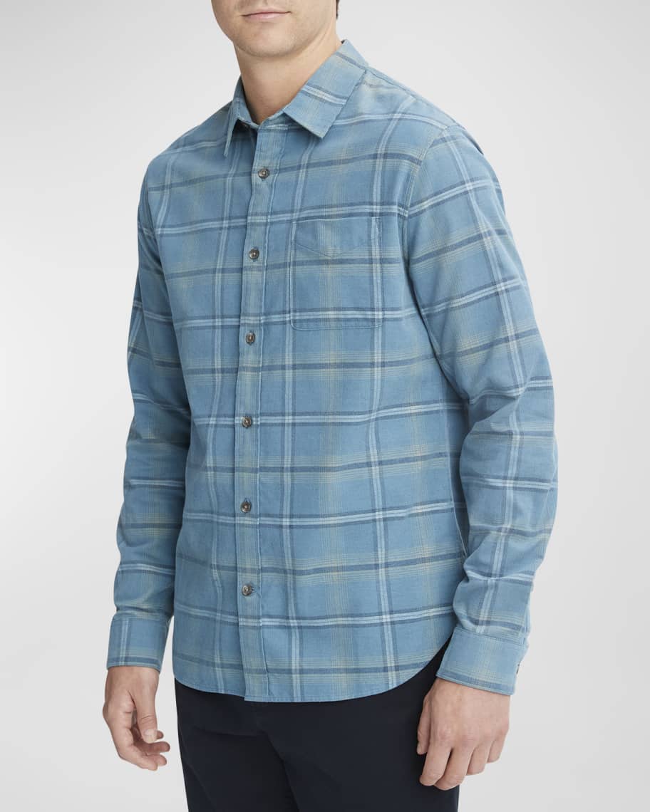 Plaid Woven Corduroy Men Shirts main image 0