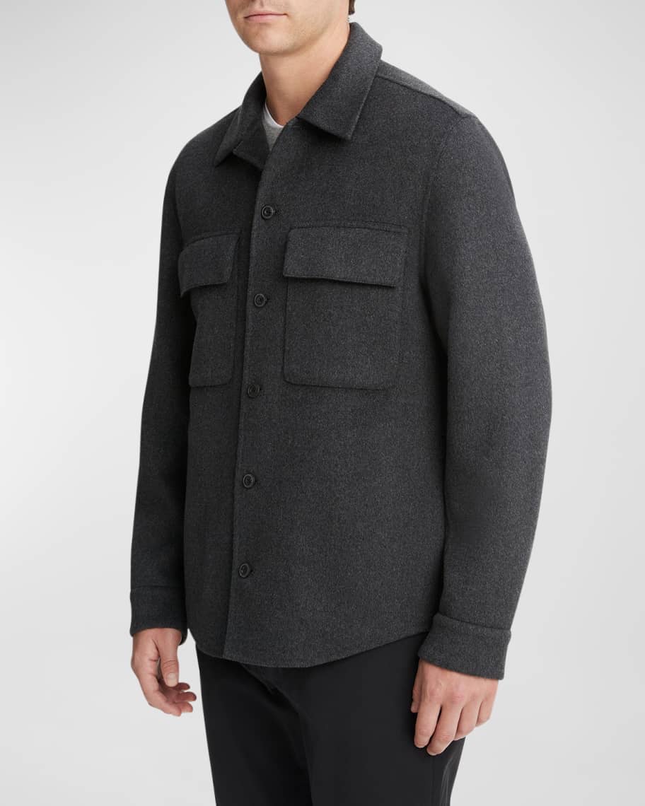 Vince Men's Splittable Wool-Blend Overshirt | Neiman Marcus