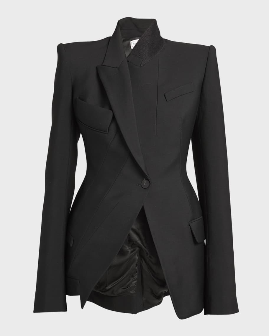 Image 1 of 6: Wool Upside-Down Blazer Jacket