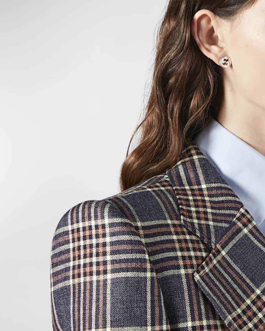 Image 2 of 2: Interlock G Sterling Silver Stud Earrings