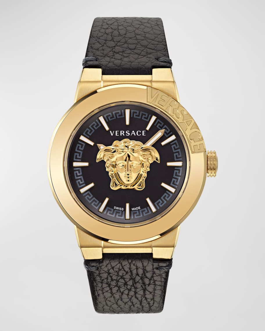 Versace Men's Medusa Infinite Leather Strap Watch, 47mm | Neiman Marcus