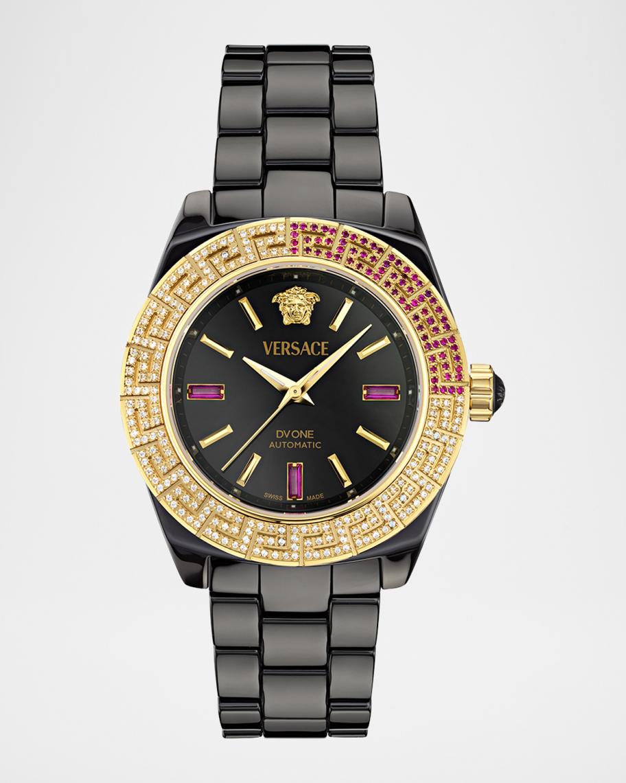 Versace 40mm DV One Automatic Watch with Bracelet Strap, Black | Neiman ...