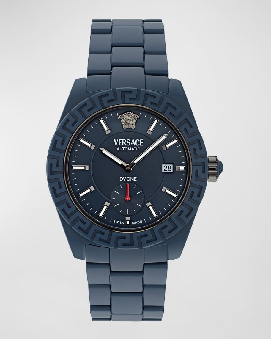 Versace Men's DV One Automatic Blue Ceramic Bracelet Watch, 43mm