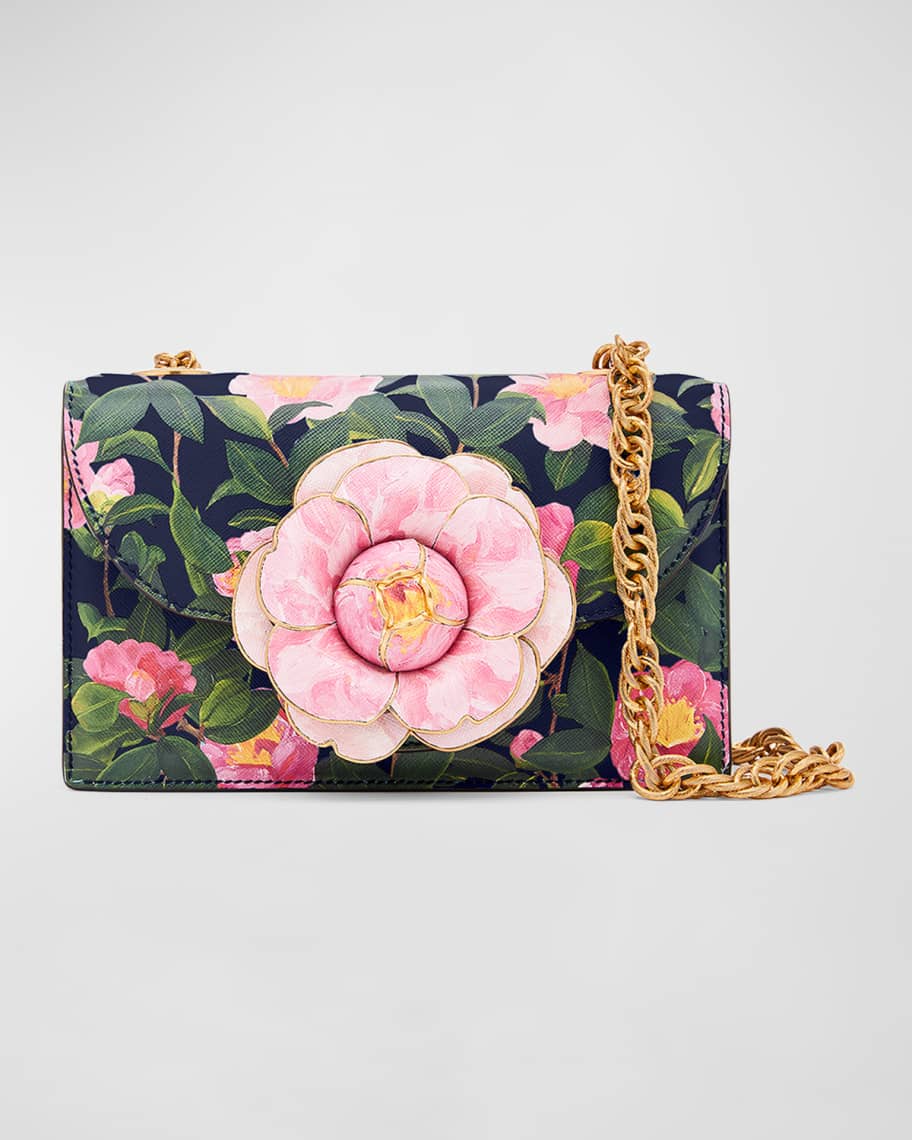 Dolce & Gabbana Kids Small Leather Camellia Print Handbag