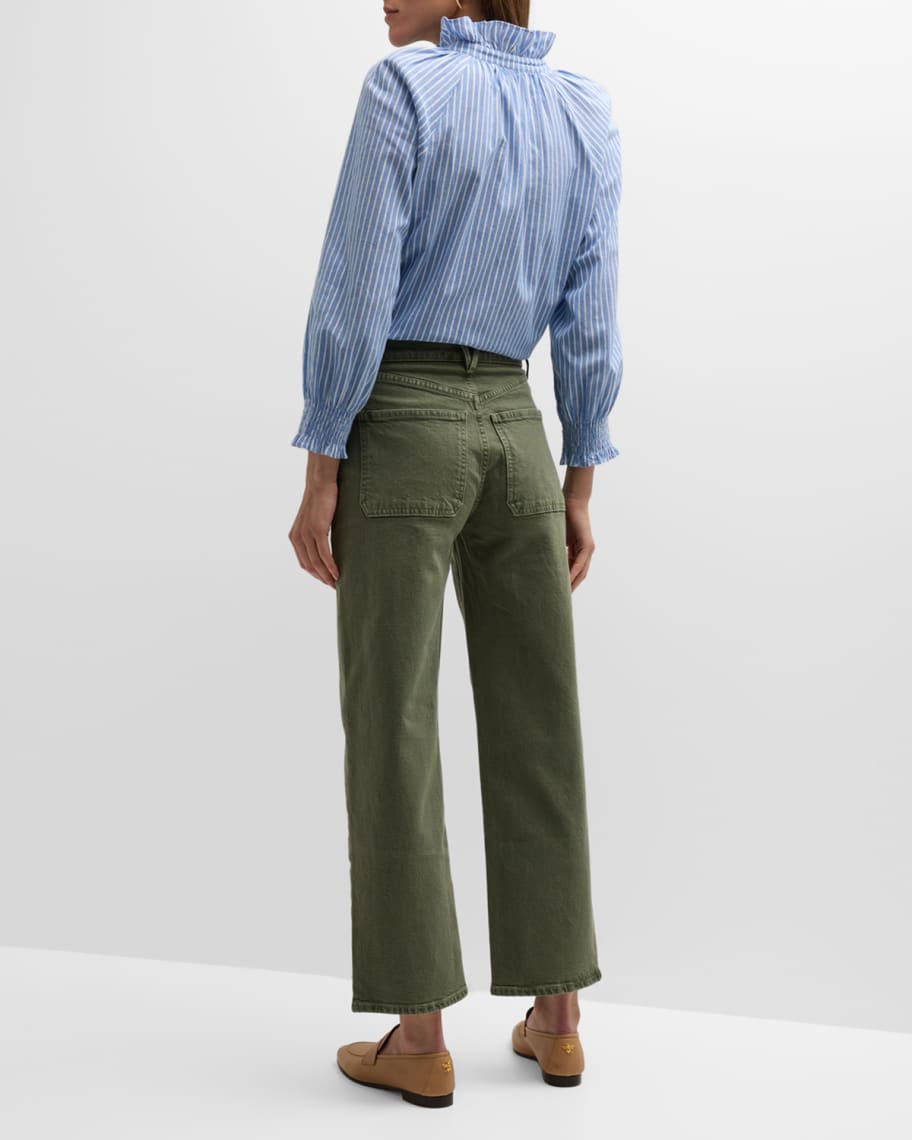 Image 3 of 6: Crosbie Cropped Wide-Leg Jeans